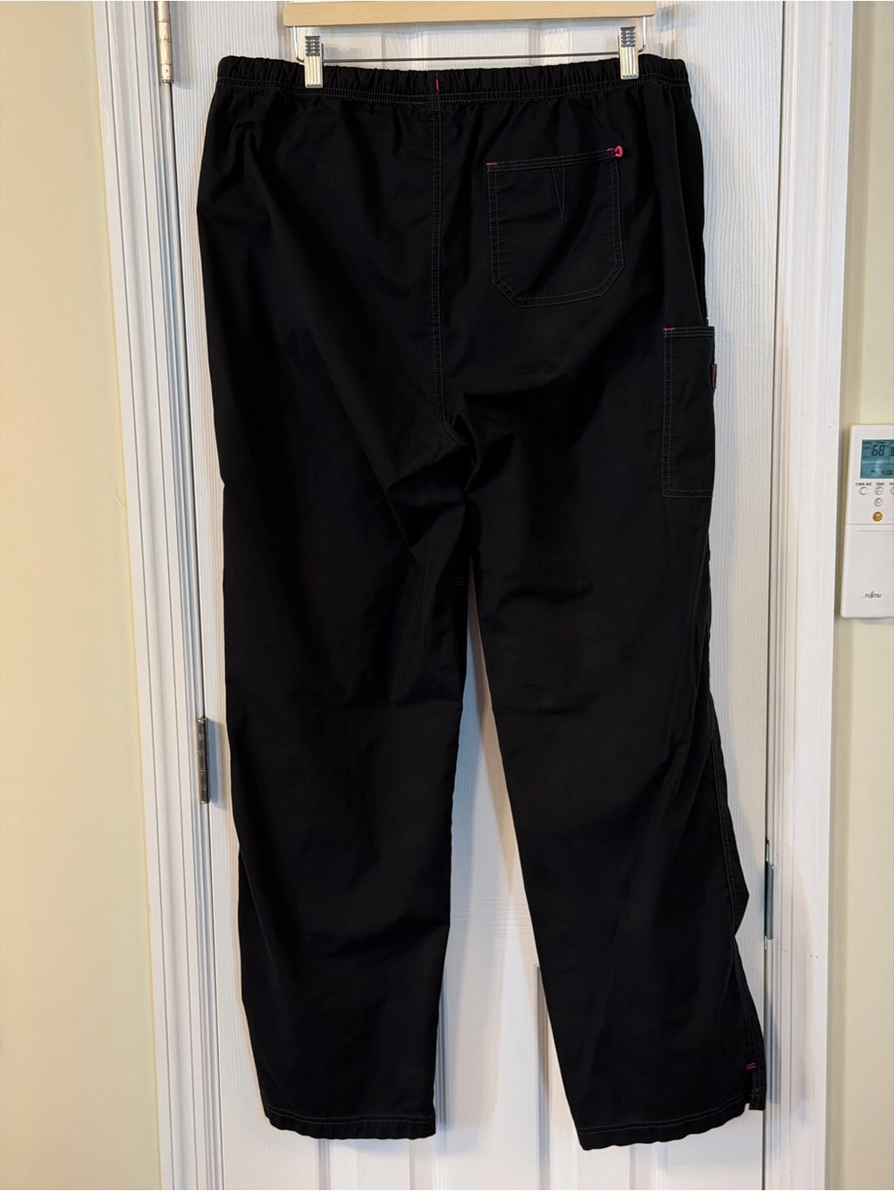 2 Pair WonderWink WonderFLEX Scrub Pants 2XL Tall Black Cargo 5108 - Picture 4 of 14